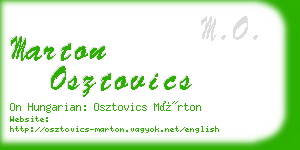 marton osztovics business card